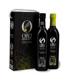 1.Aukščiausios kokybės pirmojo spaudimo alyvuogių aliejus Oro Bailen.Estuche 2 botellas 750 ml.