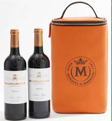 Raudonas vynas 2 Marqués de Murrieta  en bolsa de cuero